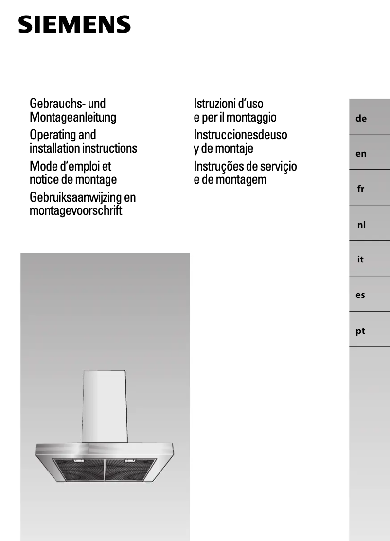 Page n°1 - Manuel utilisateur Siemens LC956WA30