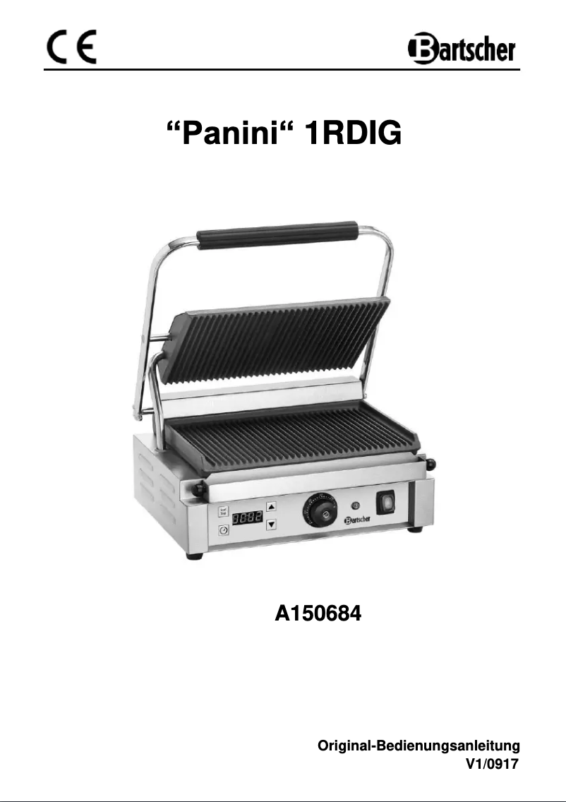 Image de la première page du manuel de l'appareil Panini 1RDIG