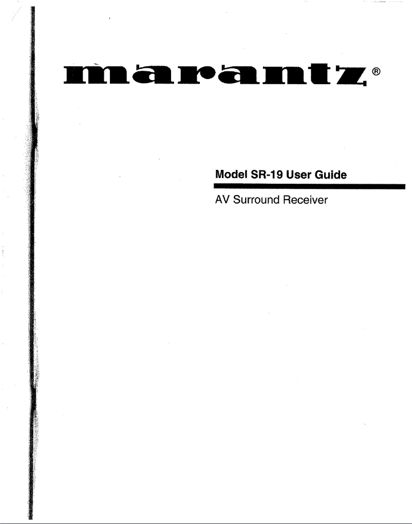 Page 1 de la notice Manuel utilisateur Marantz SR-19