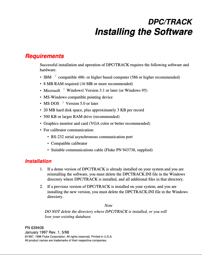 Page 1 de la notice Guide d'installation Fluke 753