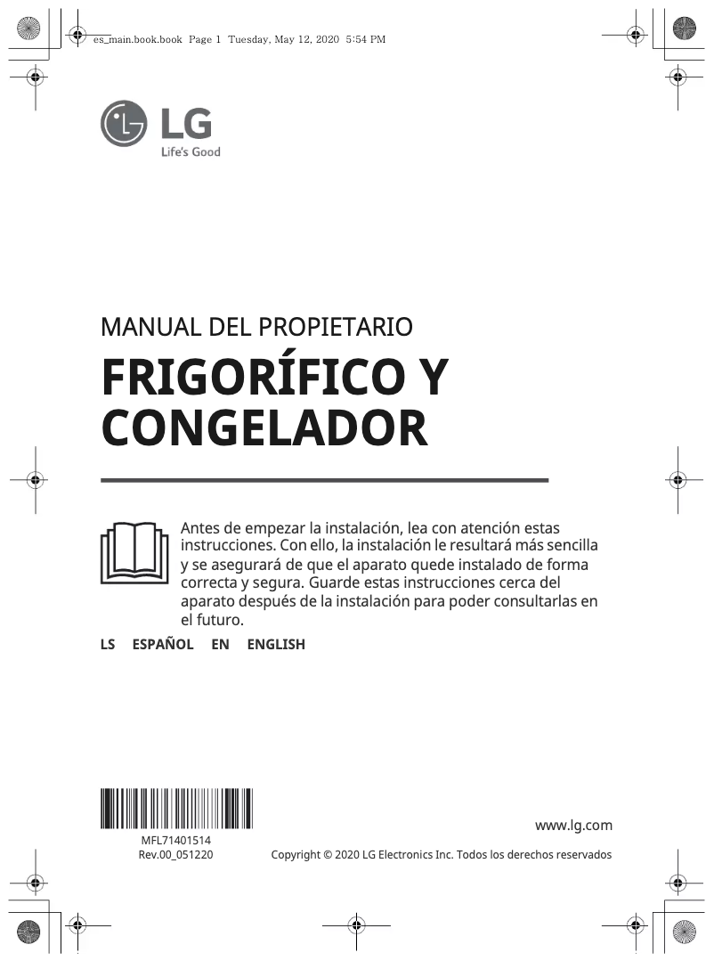 Page 1 de la notice Manuel utilisateur LG LS65MXN