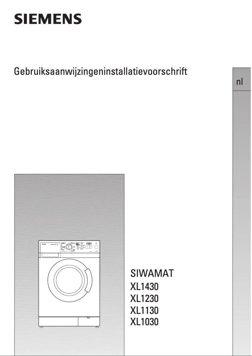 Page n°1 - Manuel utilisateur Siemens WXL1430FG