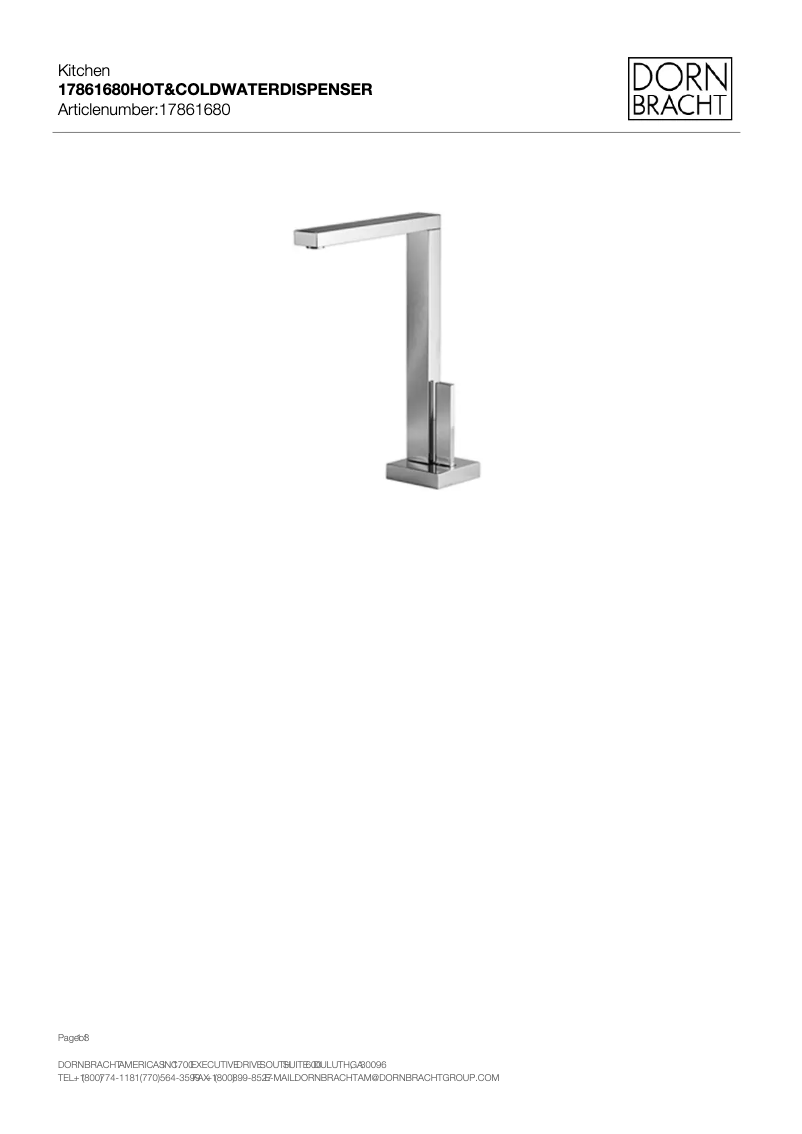 Page n°1 - Fiche technique Dornbracht 17861680