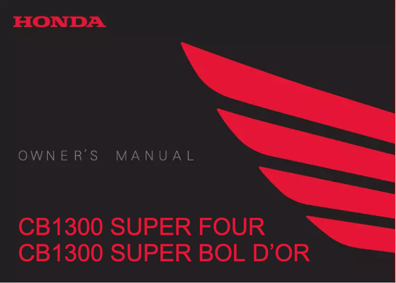 Página 1 del manual Manual de usuario Honda CB1300 Super Bol D’Or (2018)