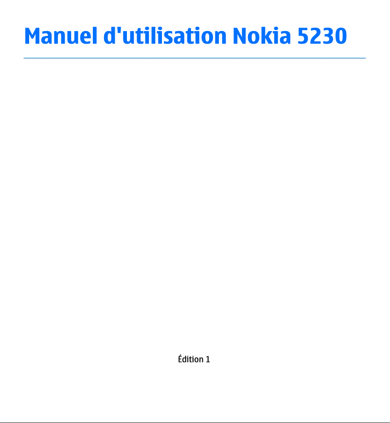 Page n°1 - Manuel utilisateur Nokia 5230