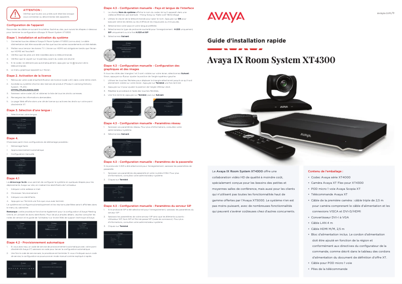 Page n°1 - Manuel utilisateur Avaya XT7100