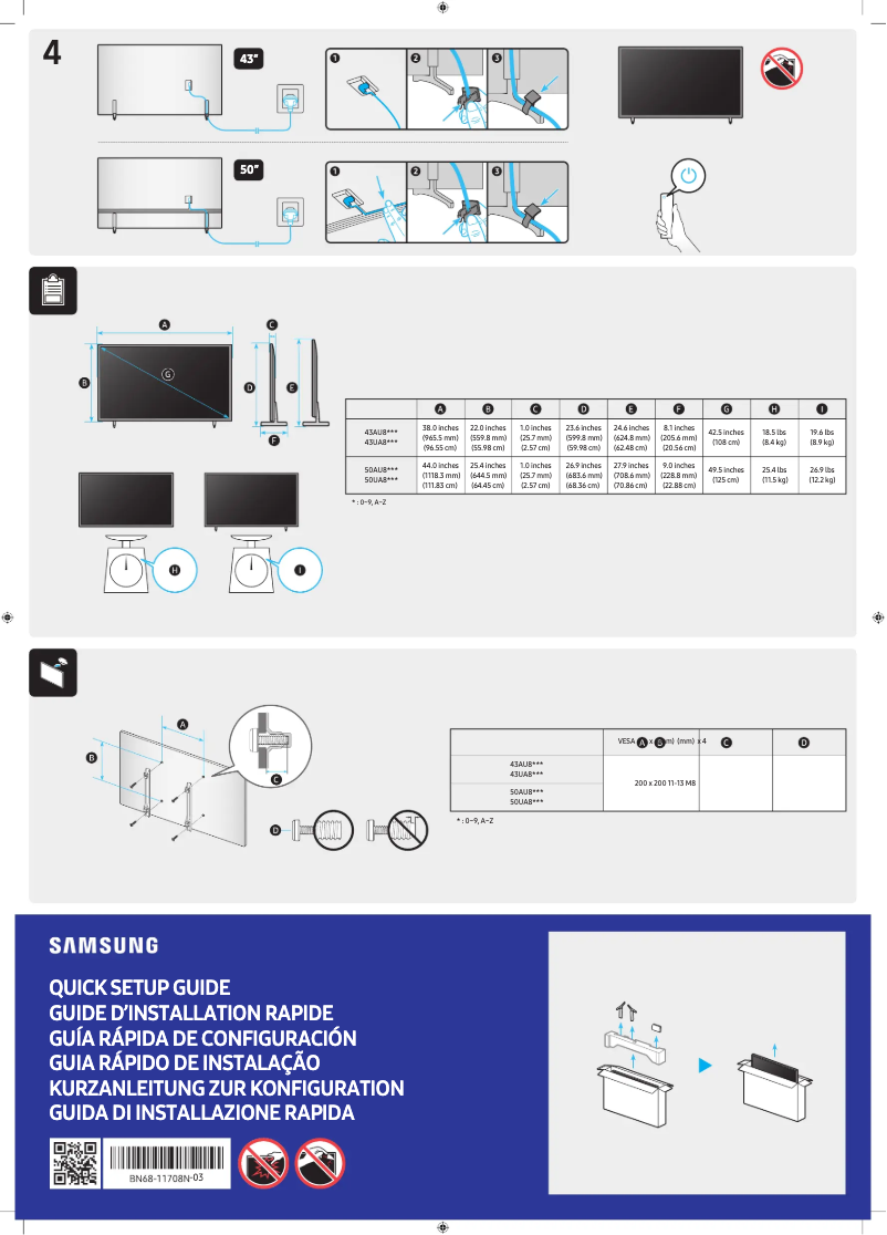 Page n°1 - Manuel utilisateur Samsung UA50AU8100K