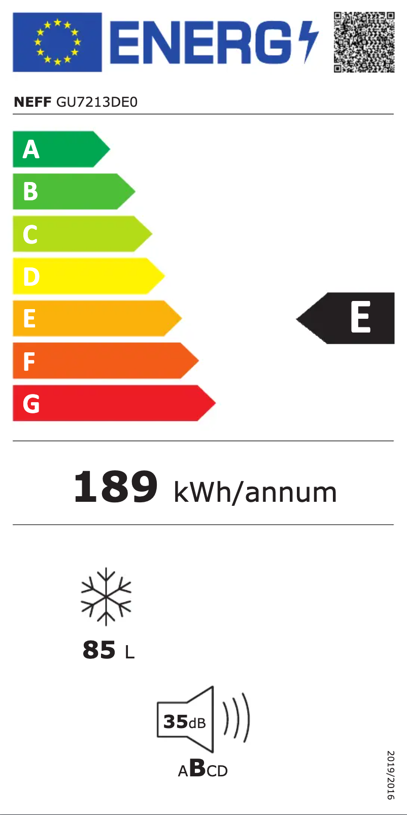 Page n°1 - Label énergétique Neff GU7213DE0
