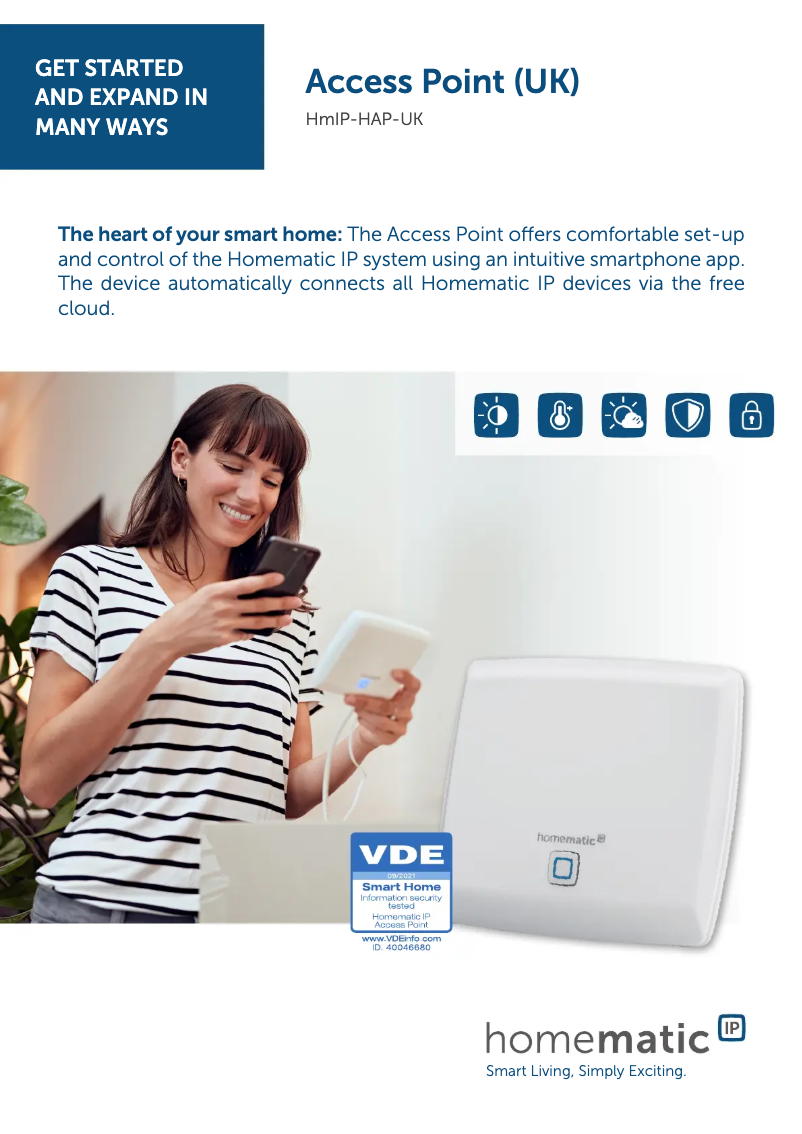 Page 1 de la notice Fiche technique Homematic IP HmIP-PCBS