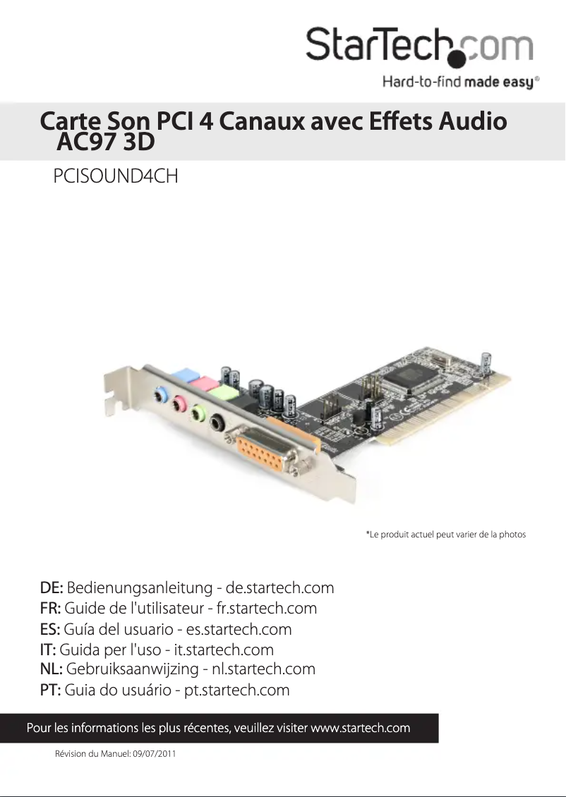 Image de la première page du manuel de l'appareil PCISOUND4CH