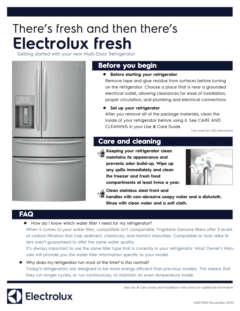 Page 1 de la notice Guide de démarrage rapide Electrolux ERMC2295AS