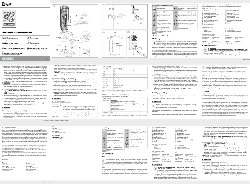 Page 1 de la notice Manuel utilisateur Crivit LR-3B-C