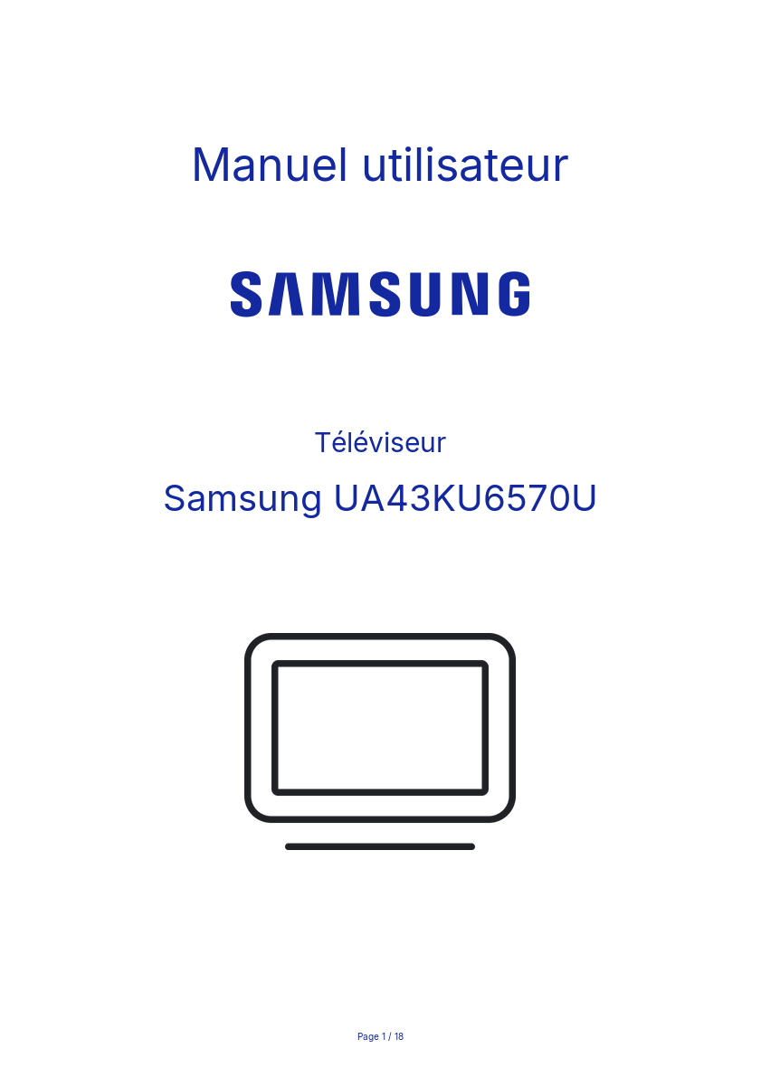 Page n°1 - Manuel utilisateur Samsung UA43KU6570U