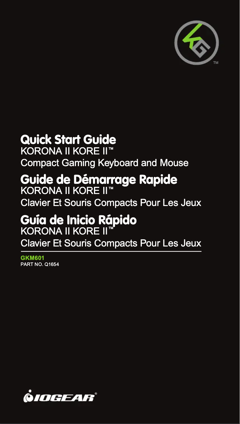 Page n°1 - Manuel utilisateur iogear Korona Kore II GKM601