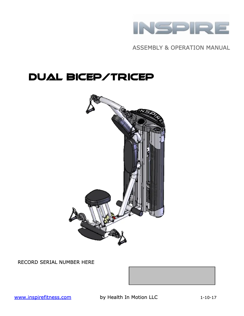 Page n°1 - Manuel utilisateur Inspire Dual Bicep/Tricep