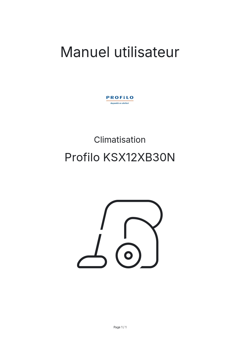 Page n°1 - Manuel utilisateur Profilo KSX12XB30N