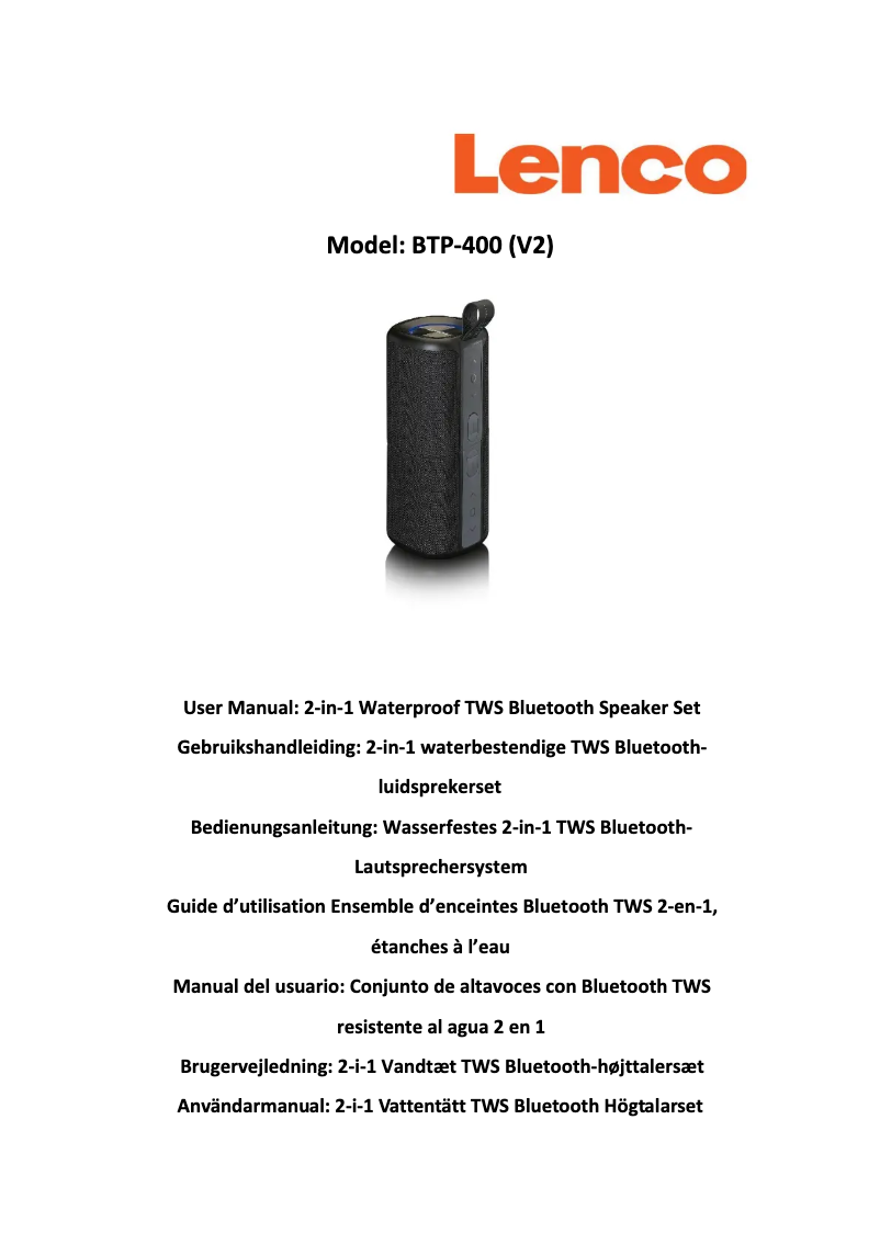 Image de la première page du manuel de l'appareil BTP-400