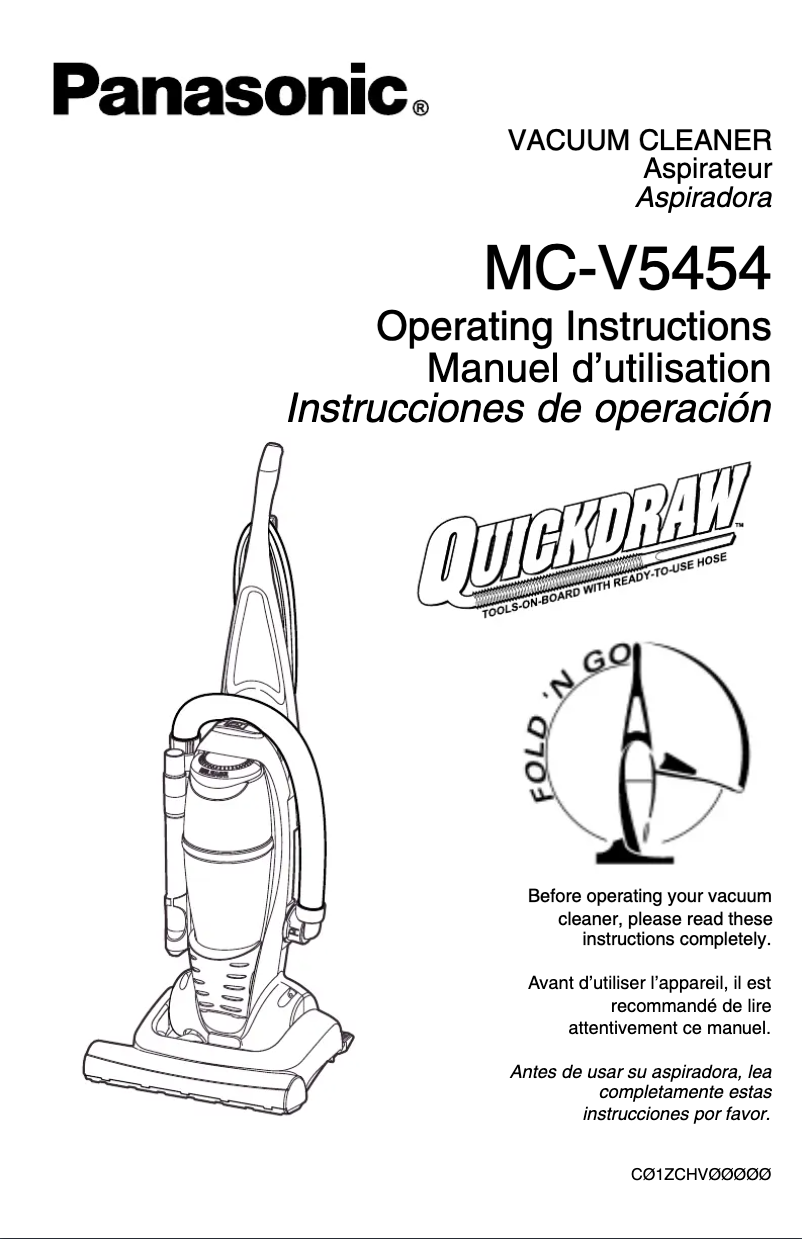 Page 1 de la notice Manuel utilisateur Panasonic MC-V5454
