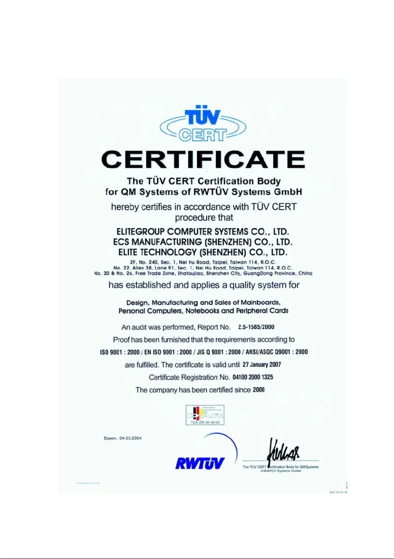 Page 1 de la notice Manuel utilisateur ECS 915-M5