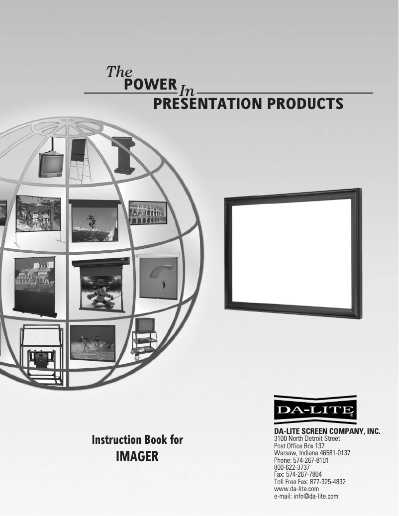 Page 1 de la notice Manuel utilisateur Da-Lite Imager