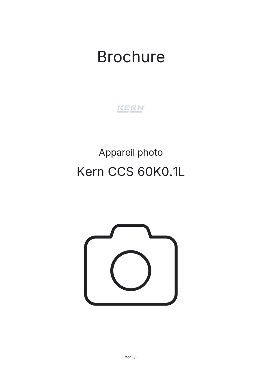 Page n°1 - Brochure Kern CCS 60K0.1L