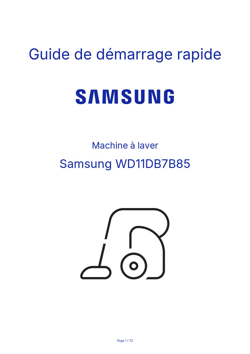Image de la première page du manuel de l'appareil WD11DB7B85