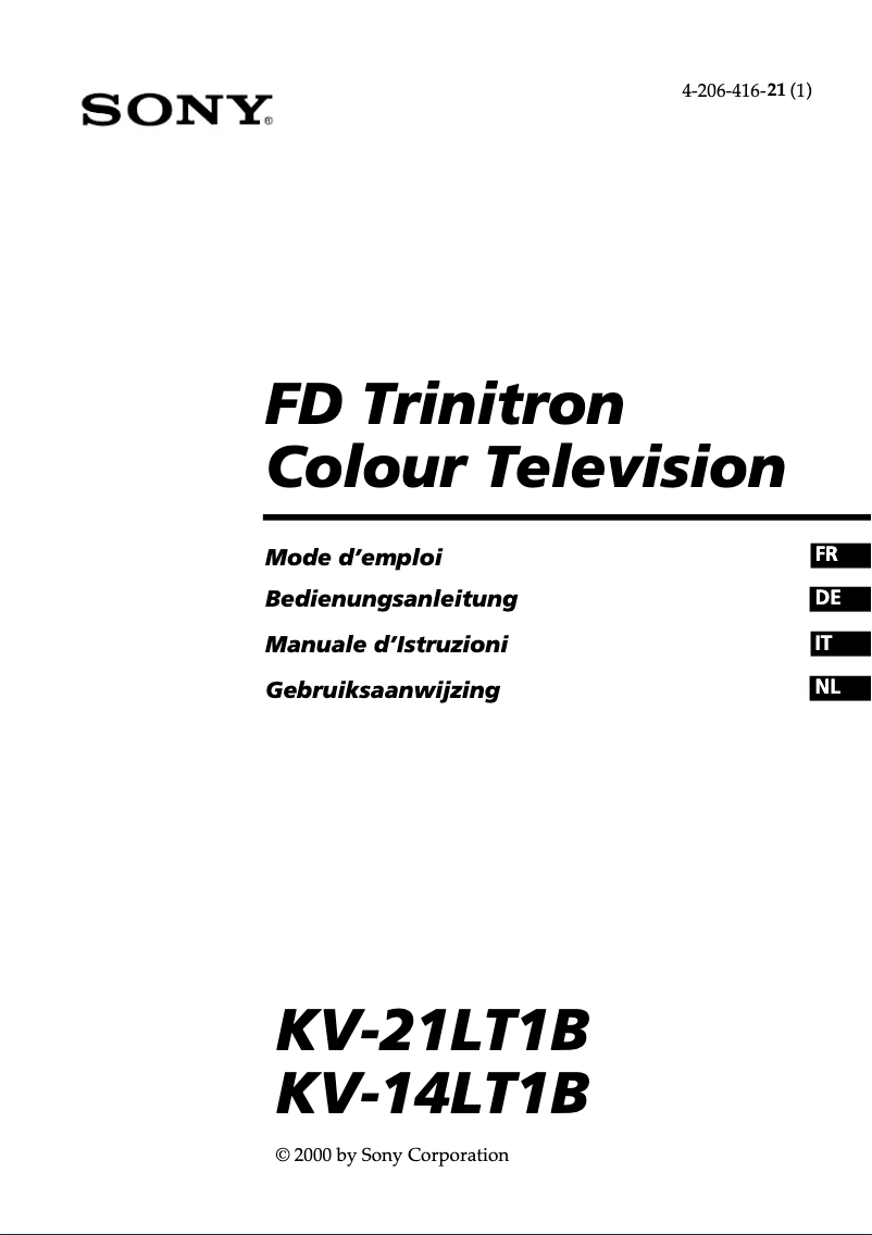 Page 1 de la notice Manuel utilisateur Sony KV-21LT1B