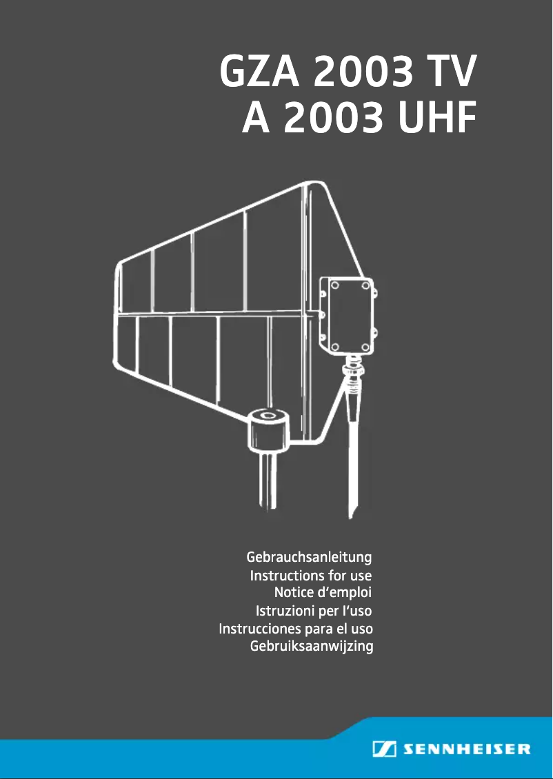 Image de la première page du manuel de l'appareil A 2003-UHF