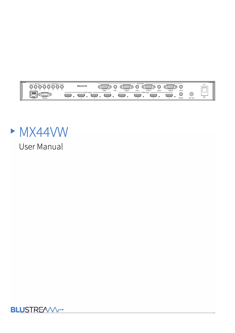 Page n°1 - Manuel utilisateur Blustream MX44VW