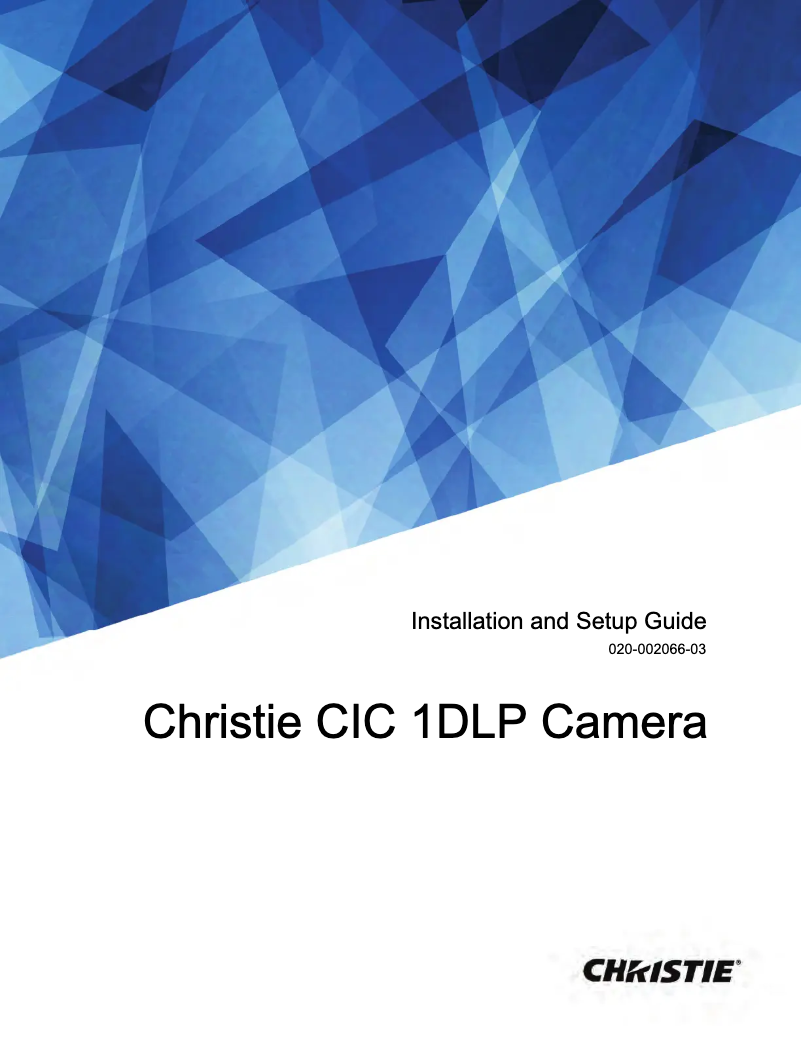 Page n°1 - Guide d'installation Christie DWU1100-GS