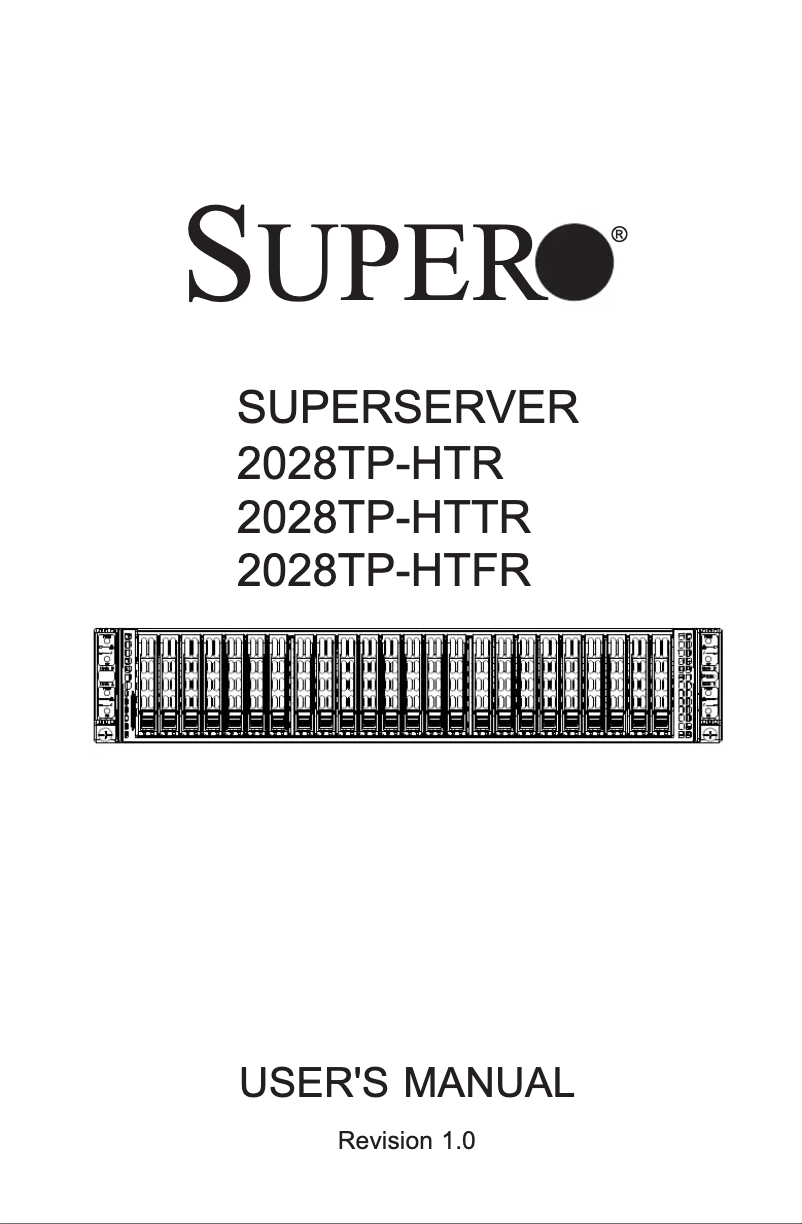 Page 1 de la notice Manuel utilisateur Supermicro SuperServer 2028TP-HTR