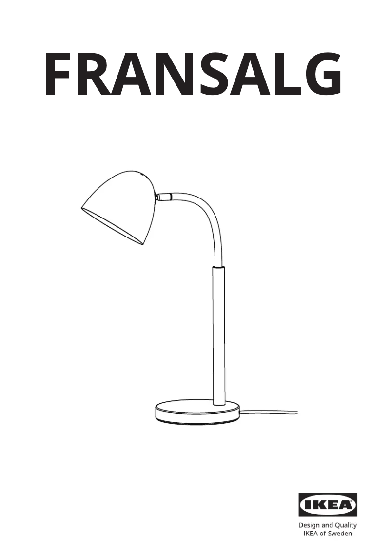 Page 1 de la notice Manuel utilisateur Ikea FRANSALG 605.193.39