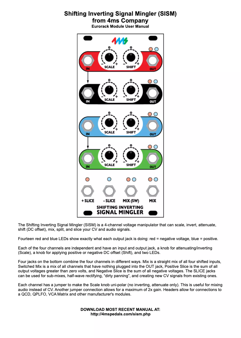 Image de la première page du manuel de l'appareil Shifting Inverting Signal Mingler