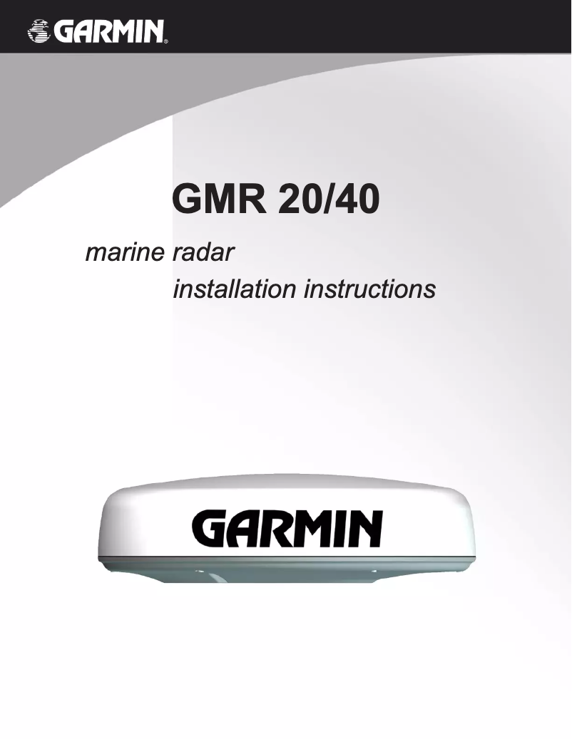 Page 1 de la notice Guide d'installation Garmin GMR 40