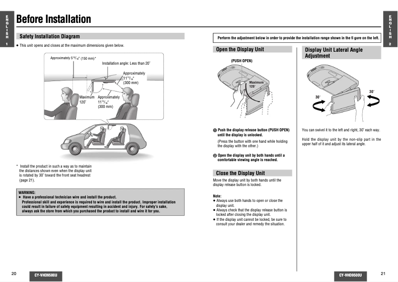 First page image of the manual for CY-VHD9500