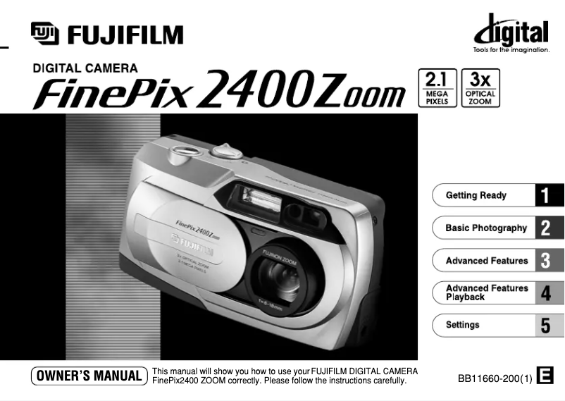 Page n°1 - Manuel utilisateur Fujifilm FinePix 2400 Zoom