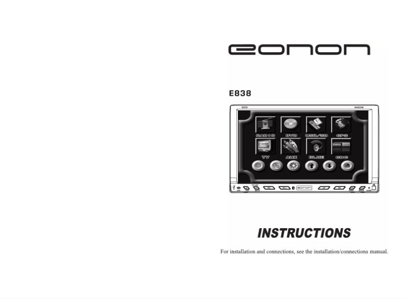 Page n°1 - Manuel utilisateur Eonon E0838