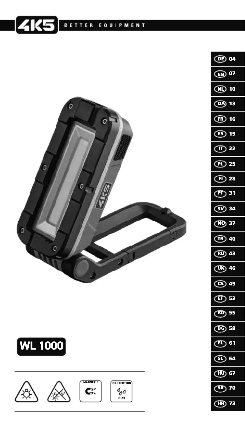 Image de la première page du manuel de l'appareil WL 1000