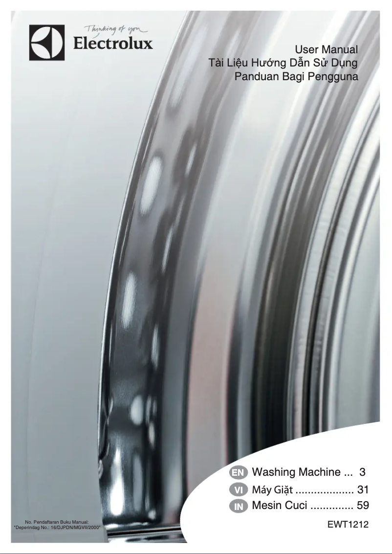 Page n°1 - Manuel utilisateur Electrolux EWT1212