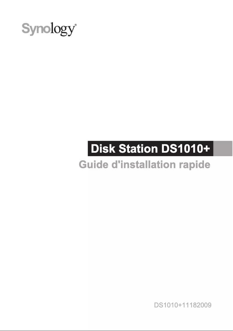 First page image of the manual for DiskStation DS1010+