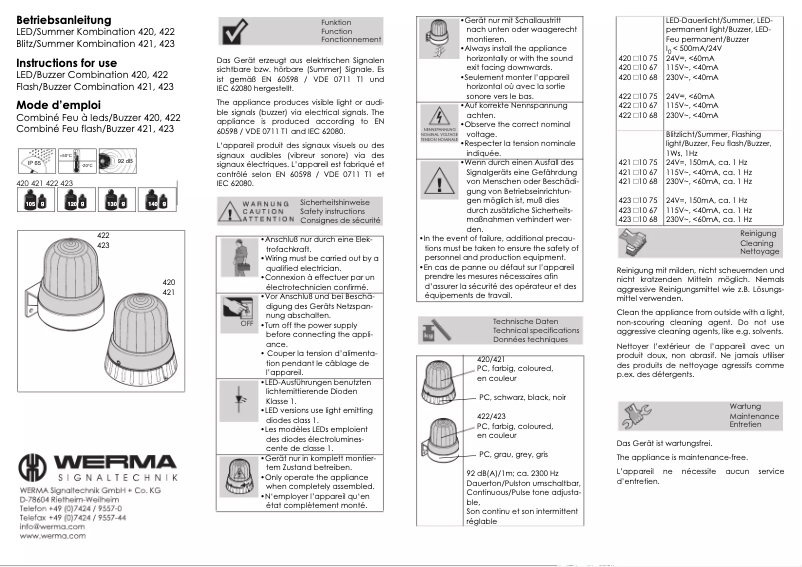 Image de la première page du manuel de l'appareil 420.110.68