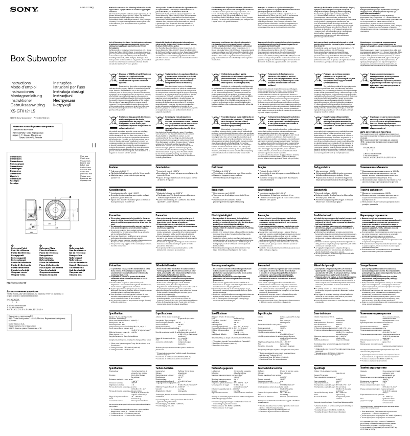 Page 1 of the manual User Manual Sony GTX121LS