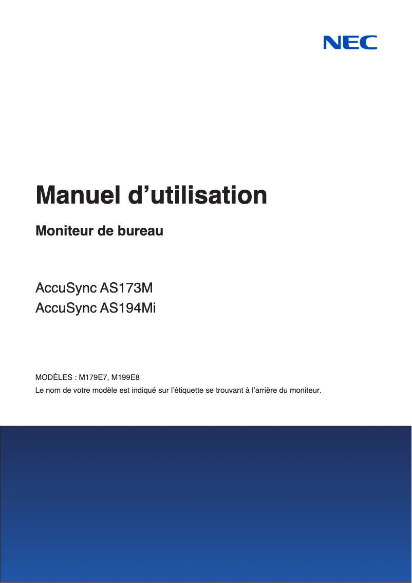 Image de la première page du manuel de l'appareil AccuSync AS173M