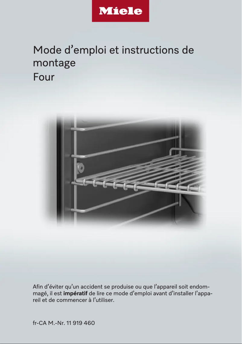 Page n°1 - Manuel utilisateur Miele H 7580 BP
