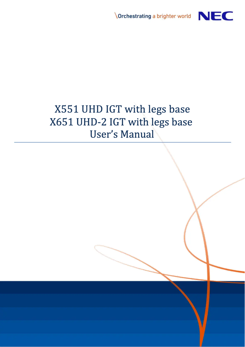 Page 1 de la notice Manuel utilisateur NEC MultiSync X651UHD-2