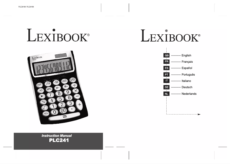 Page 1 de la notice Manuel utilisateur Lexibook PLC241