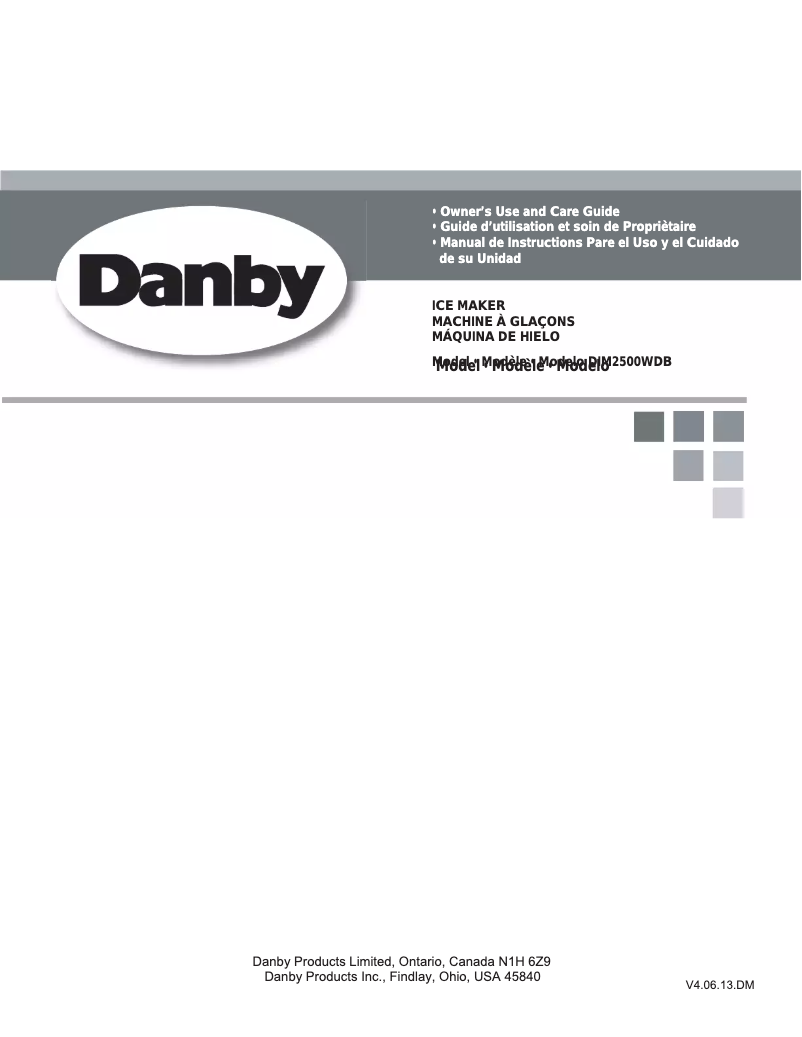 Page n°1 - Manuel utilisateur Danby DIM2500SSDB