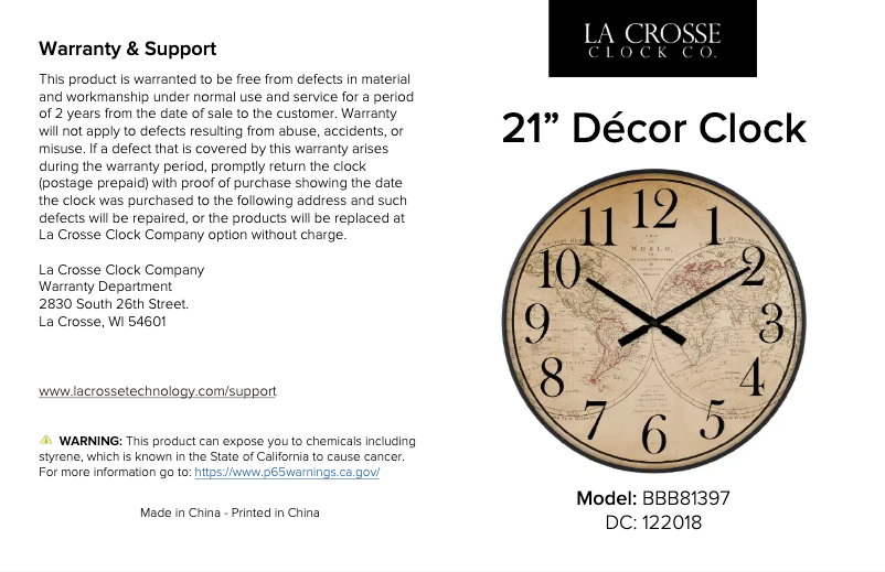 Page 1 de la notice Manuel utilisateur La Crosse Technology BBB81397