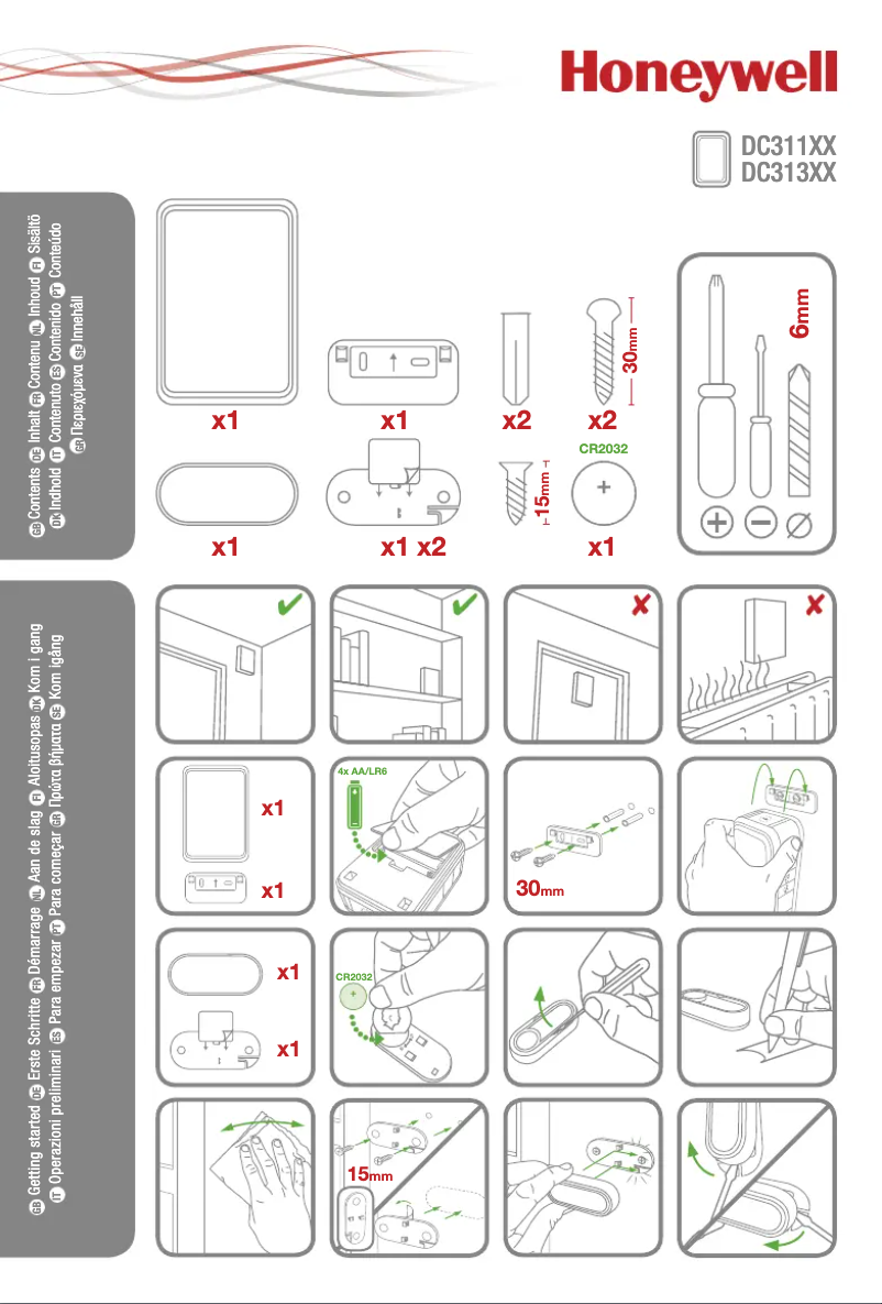 Page 1 de la notice Manuel utilisateur Honeywell DC311S