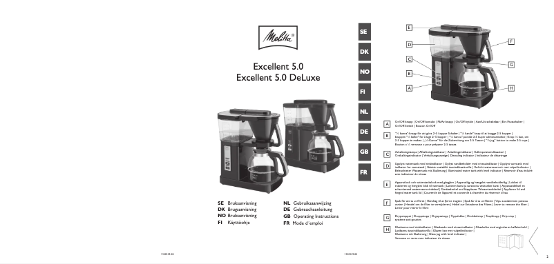 Page n°1 - Manuel utilisateur Melitta Excellent 5.0 DeLuxe